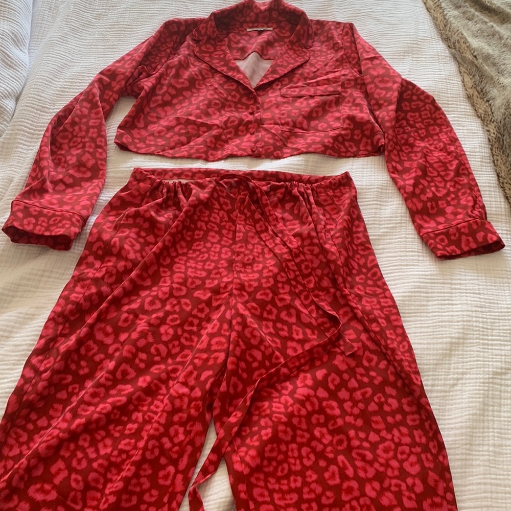 Good America red leopard pajama set